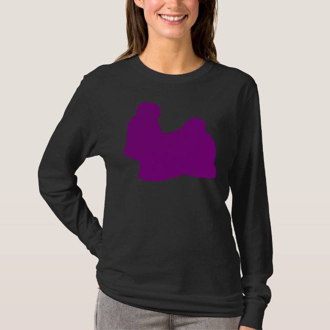Camiseta Purple Shih Tzu Silhouette (Frente)