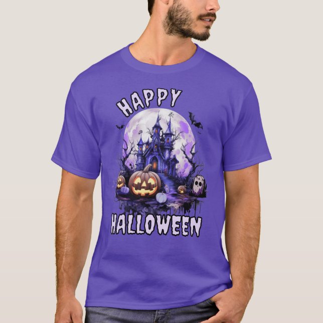 Camiseta Purple Spooky Halloween (Frente)