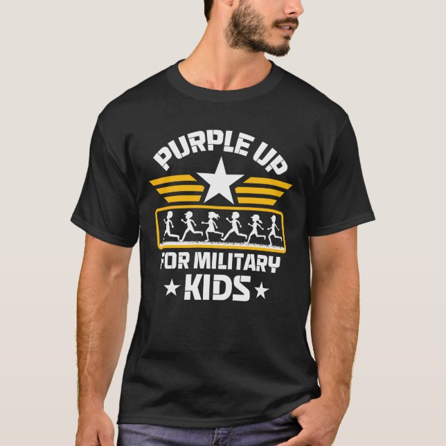 Camiseta Purple Up For Military  Little Heroes Childpur boy (Frente)