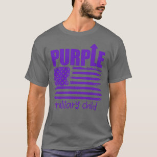 Camiseta Purple Up Military Child American Flag Kids