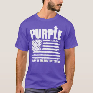 Camiseta Purple Up Month Of The Military Child USA Flag