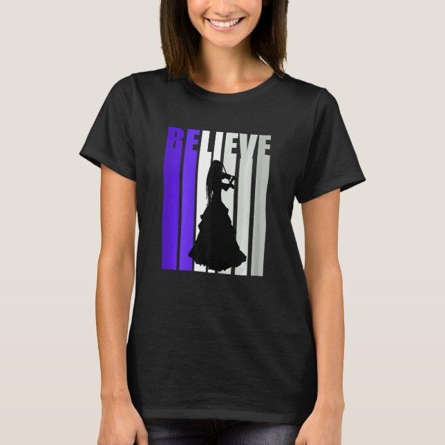 Camiseta Purple Violin Retro Girls Text Violinist Quotes Wo (Frente)