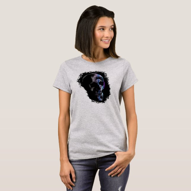 Camiseta Púrpura Azul SKULL (Frente Completa)