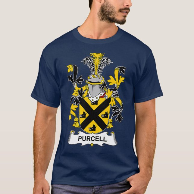 Camiseta Púrpura Casaco de Guarda Familiar de Armas (Frente)