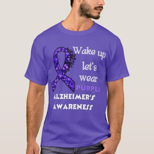Camiseta Púrpura de consciência do Alzheimer (Frente)