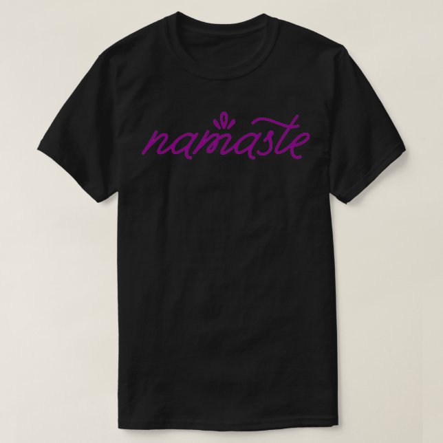 Camiseta Púrpura de Namaste (Frente do Design)