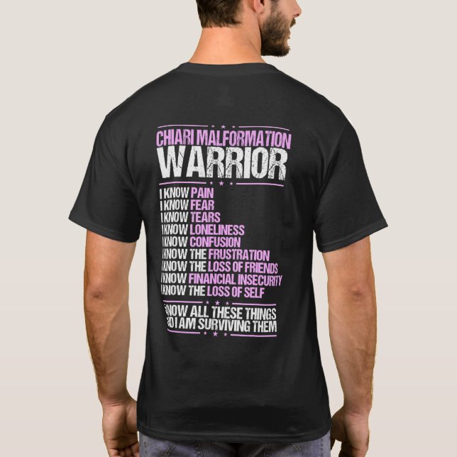 Camiseta Púrpura de Sobrevivência de Dor de Malformação Chi (Verso)