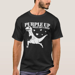 Camiseta Púrpura do Dinossauro Militar de Raptor Infantil