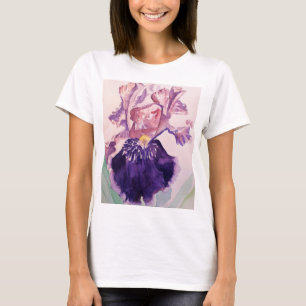 Camiseta Púrpura Iris Watercolor Painting