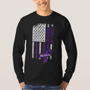Camiseta Púrpura Mês Da Criança Militar Americana Fla
