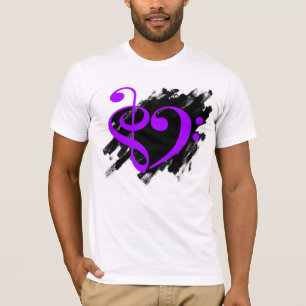 Camiseta Púrpura Musical do Coração Torrente e Limpa
