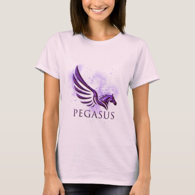 Camiseta Púrpura Púrpura Pobre Assolante Pégasus Fundo Cósm (Frente)