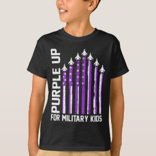 Camiseta Purpurize-se pelas crianças militares meninas e me