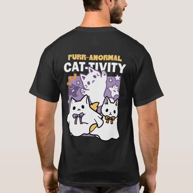 Camiseta Purr-anormal Cat tivity - Halloween Cat Design (Verso)