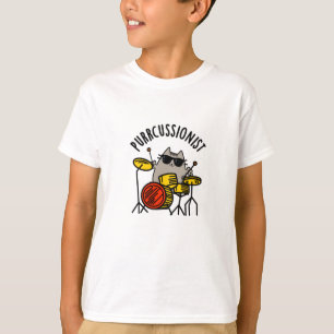 Camiseta Purr-cussionista Drummer Gato Pun
