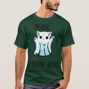 Camiseta Purr I quer dizer Boo Cat Ghost Halloween