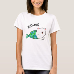 Camiseta Purr-Maid Gatinho Engraçado Gato Sereia Pun