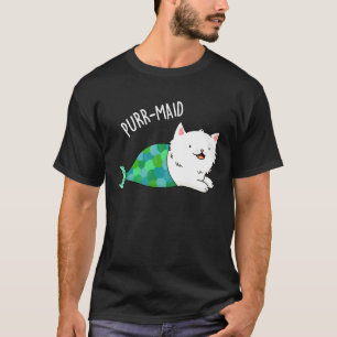 Camiseta Purr-Maid Gatinho Engraçado Sereia Pun Dark BG