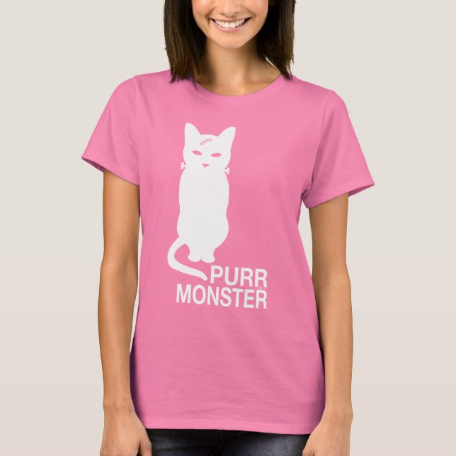 Camiseta Purr Monster T-Shirt em cores escuras (Frente)