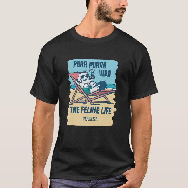 Camiseta Purr Purra Vida The Feline Life Jamaica (Frente)