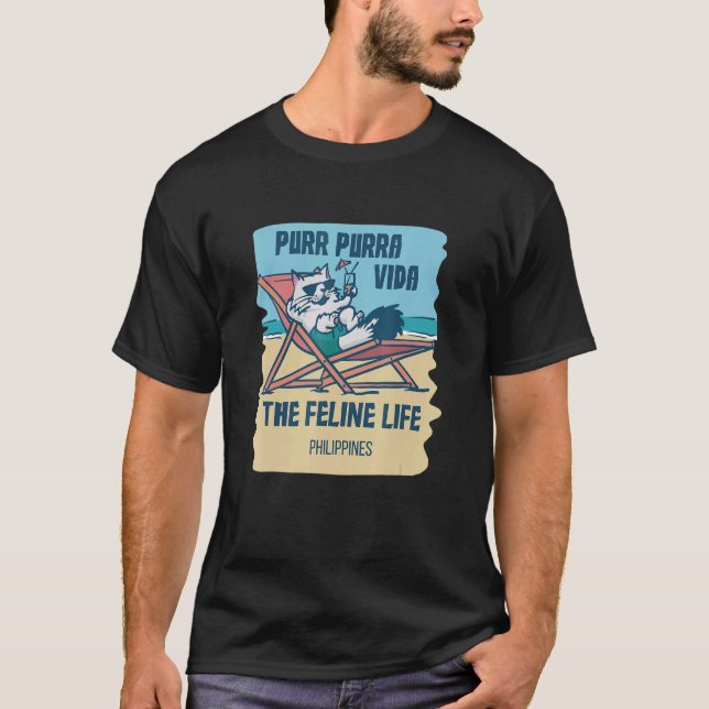 Camiseta Purr Purra Vida The Feline Life Sardenha (Frente)