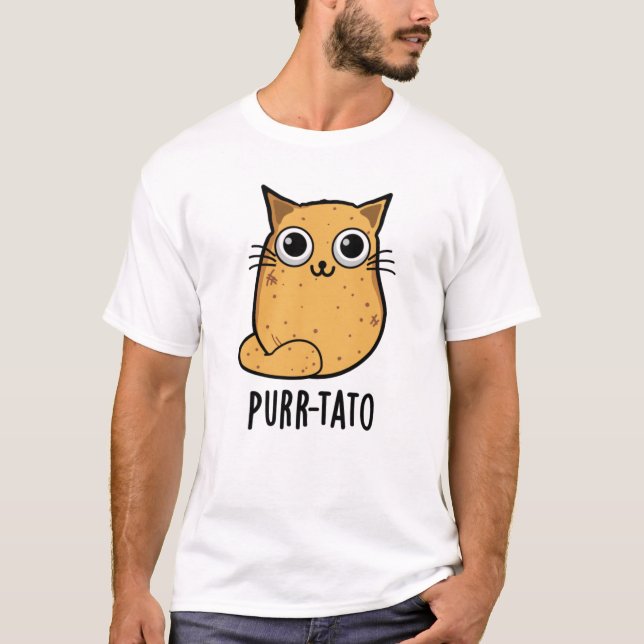 Camiseta Purr-tato Funny Cat Batata Pun (Frente)