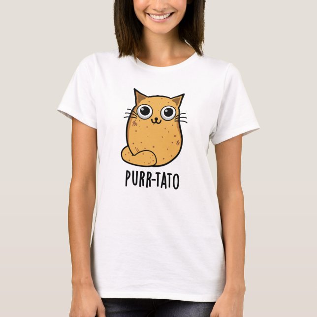 Camiseta Purr-tato Funny Cat Batata Pun (Frente)