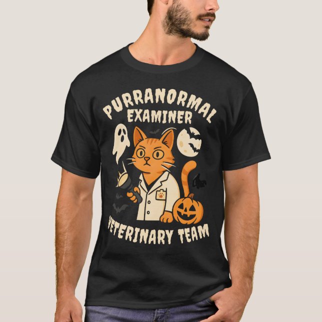 Camiseta Purranormal Examinador Veterinário Equipe Veteriná (Frente)