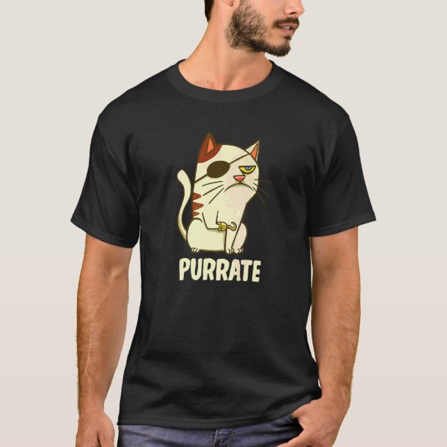Camiseta Purrate Cat Pirate Eye Patch Gatinho Kitten (Frente)