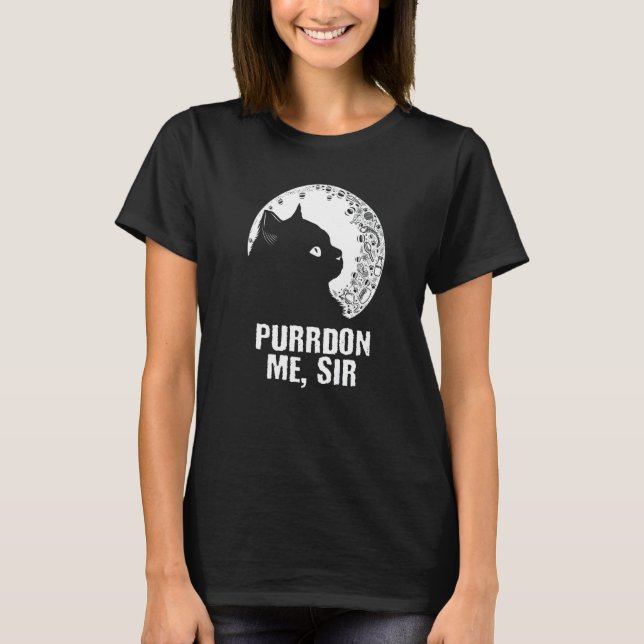 Camiseta Purrdon Me Sir Cat   Kitten Humor Coworker Boss (Frente)