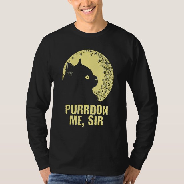 Camiseta Purrdon Me Sir Cat     Kitten Humor Coworker Boss (Frente)
