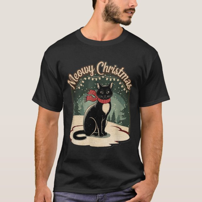 Camiseta Purrfectly Cozy Family Christmas Pajamas - Meowy C (Frente)