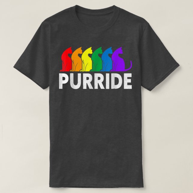 Camiseta Purride Cat Lover Pride Mês Direitos Gay Rainbow C (Frente do Design)