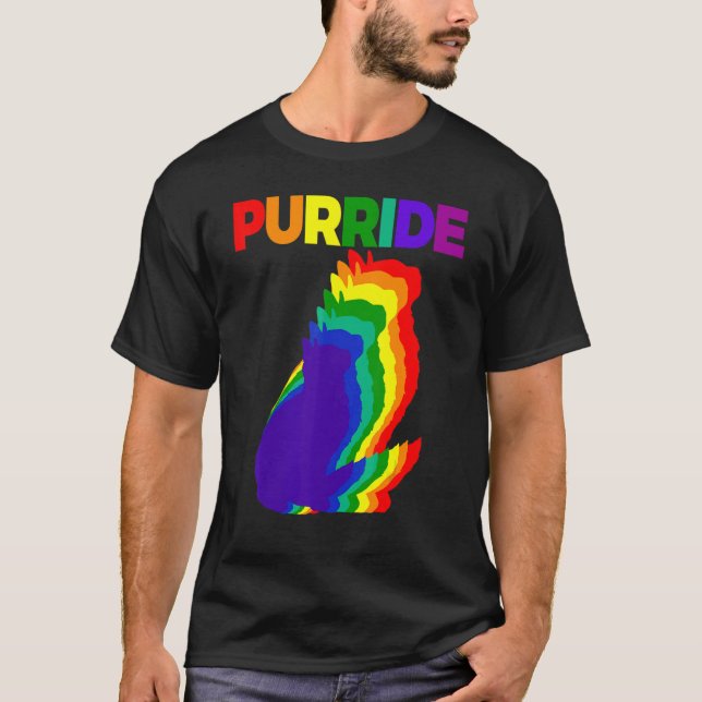 Camiseta Purride Cat Rainbow Color Kitty (Frente)