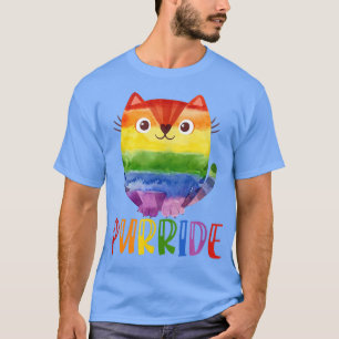 Camiseta Purride Cat Rainbow Color LGBT Gay Pride Month Kit