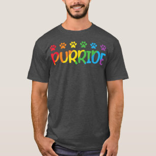 Camiseta Purride Pet Dog Paw Lover Rainbow LGBT Pride Mês