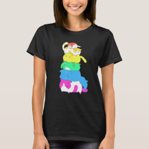 Camiseta Purride Rainbow Lgbt Cat Pile Felino Orgulho gay C