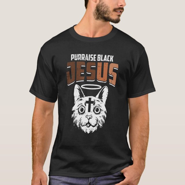 Camiseta Purrise de Jesus Negro História Negra Mês (Frente)