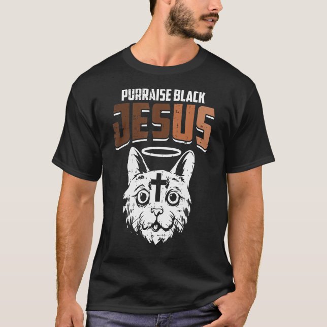 Camiseta Purrise de Jesus Negro História Negra Mês (Frente)