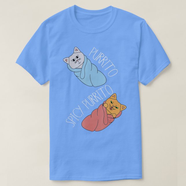 Camiseta PURRITO BURRITO CA, Gatos De Comida Engraçados (Frente do Design)