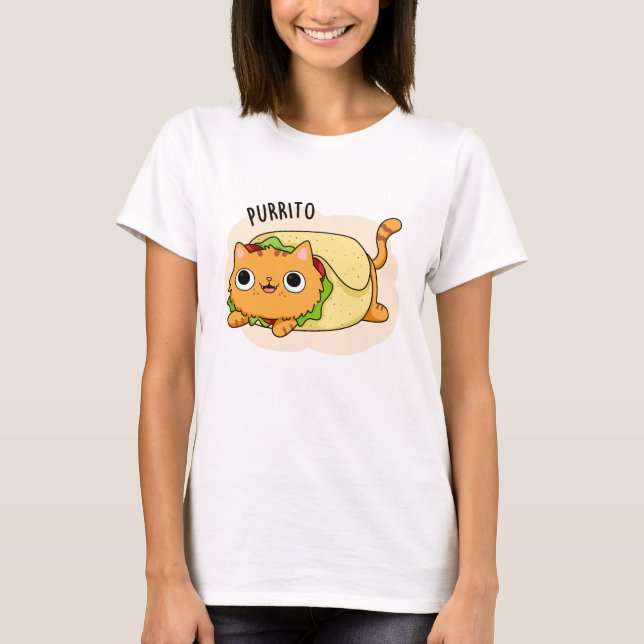 Camiseta Purrito Funny Cat Burrito Pun (Frente)