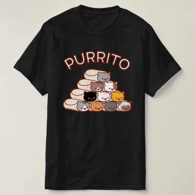 Camiseta PURRITO PYRAMID Cat Burrito T SHIRT (Frente do Design)