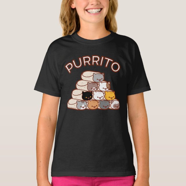 Camiseta PURRITO PYRAMID Gato Burrito Kids (Frente)