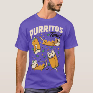 Camiseta Purritos Time Burrito Cat Engraçado Comida mexican