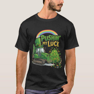 Camiseta Pushin My Luck Shamrock Irish Construction St Patr