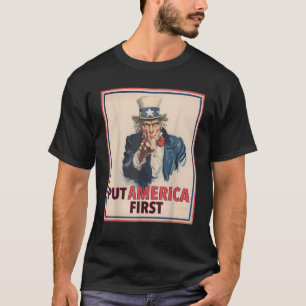 Camiseta Put America First Poster Trump 2024 Patriotic Amer