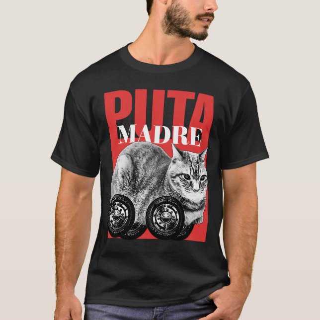 Camiseta Puta madre cat meme (Frente)