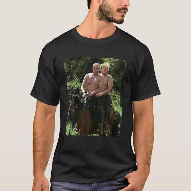 Camiseta Putin Trump Horse Memória Rússia Estados Unidos (Frente)