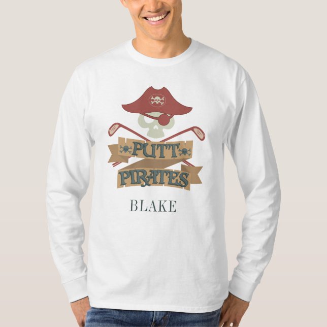 Camiseta Putt Pirates Golfing Outdoor Sports Personalizado (Frente)