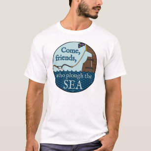 Camiseta Puxe A Camisa-T Do Mar